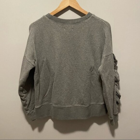 MADEWELL • Grey Ruffle Crew Neck Sweatshirt - Picture 5 of 9